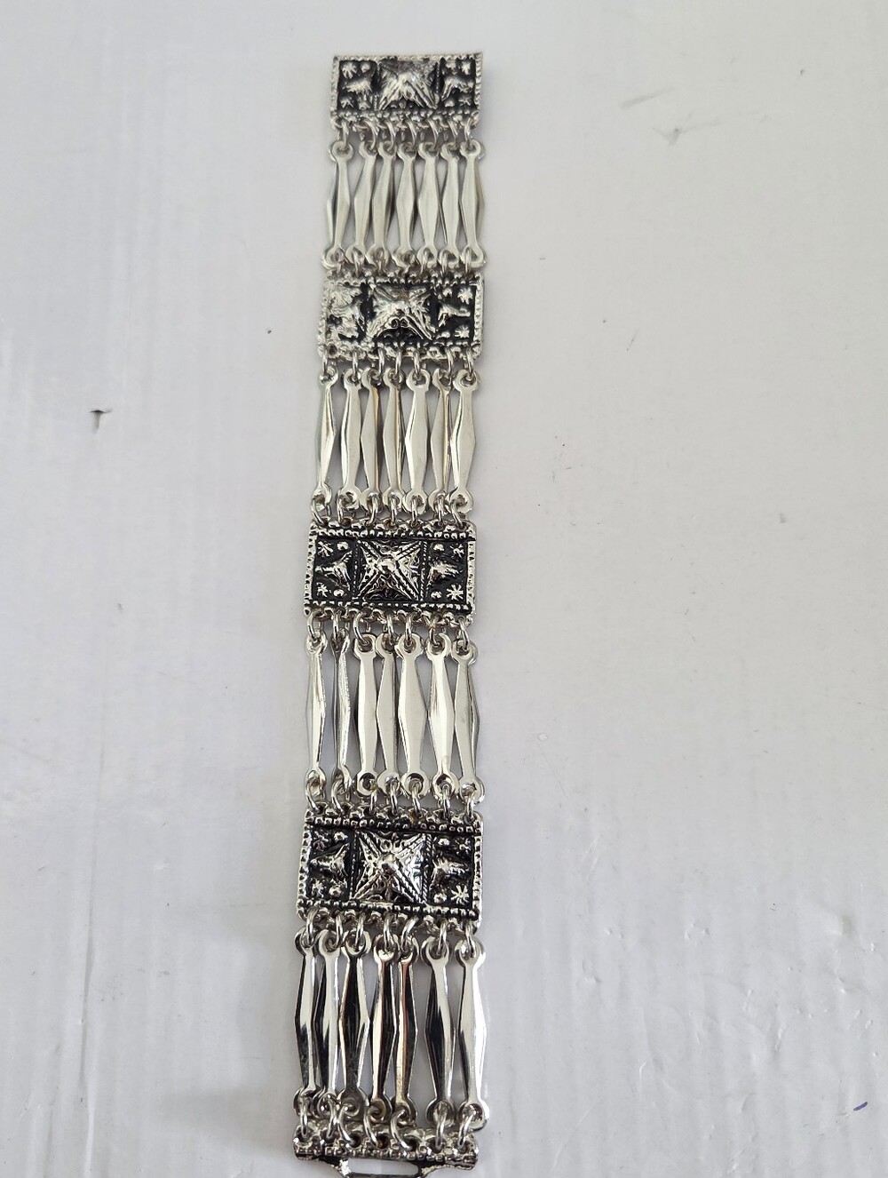 Sterling- Silver Articulated Statement Bracelet